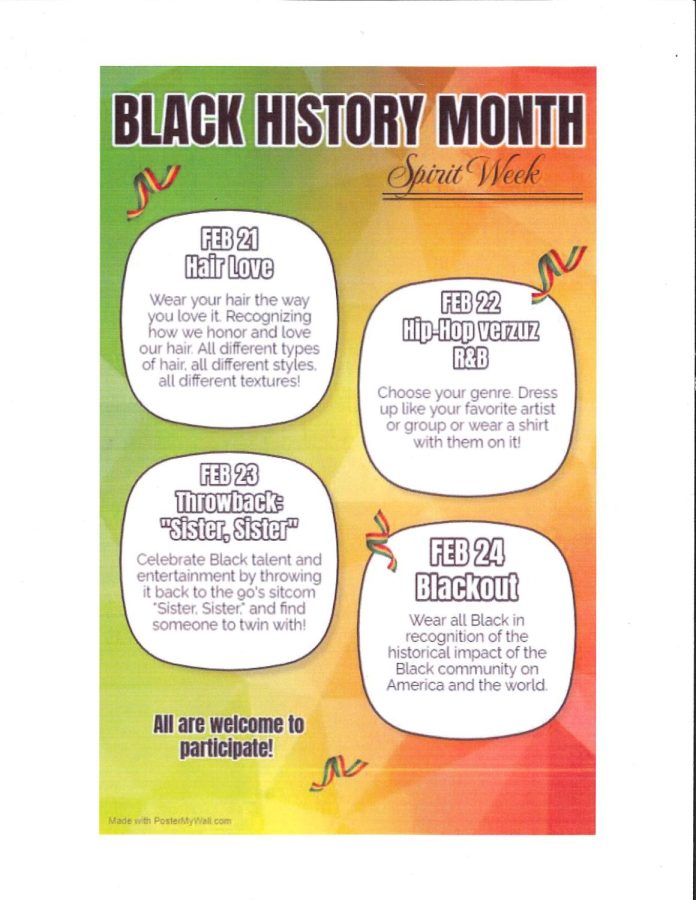 Black History Month Spirit Week